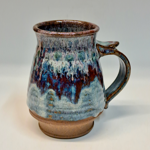 #230721 Mug Blue/Red/White $19 at Hunter Wolff Gallery
